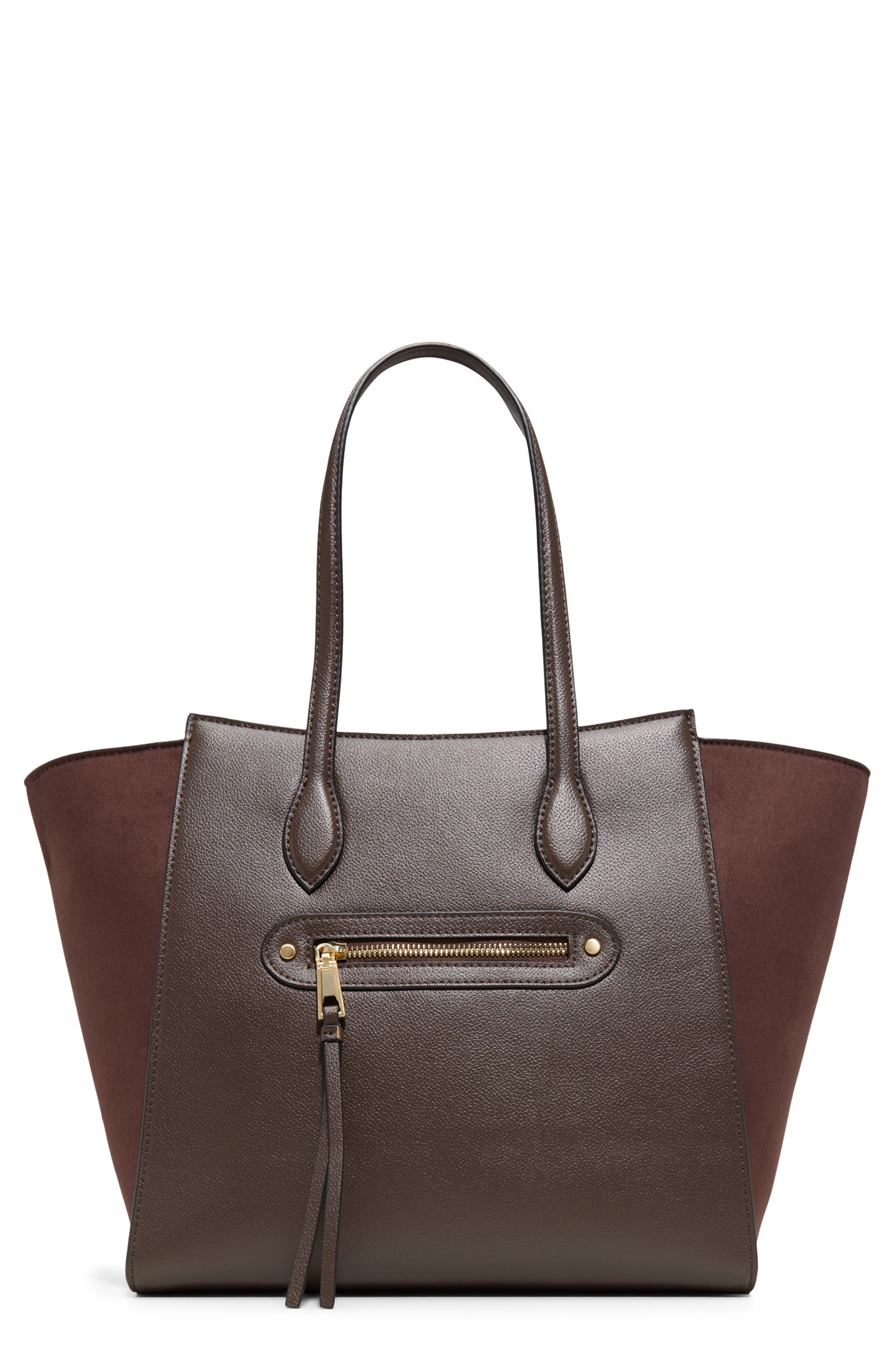 Leahanne Faux Leather Tote, Main, color, OTHER BROWN