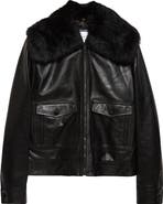 Dolce&Gabbana Leather Jacket with Genuine Shearling Collar