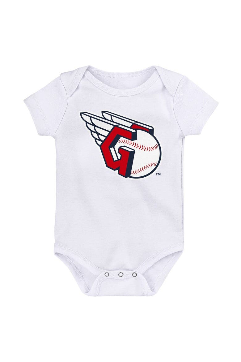 Newborn & Infant Red/Navy/White Cleveland Guardians Minor League Player Three-Pack Bodysuit Set, Alternate, color, Red