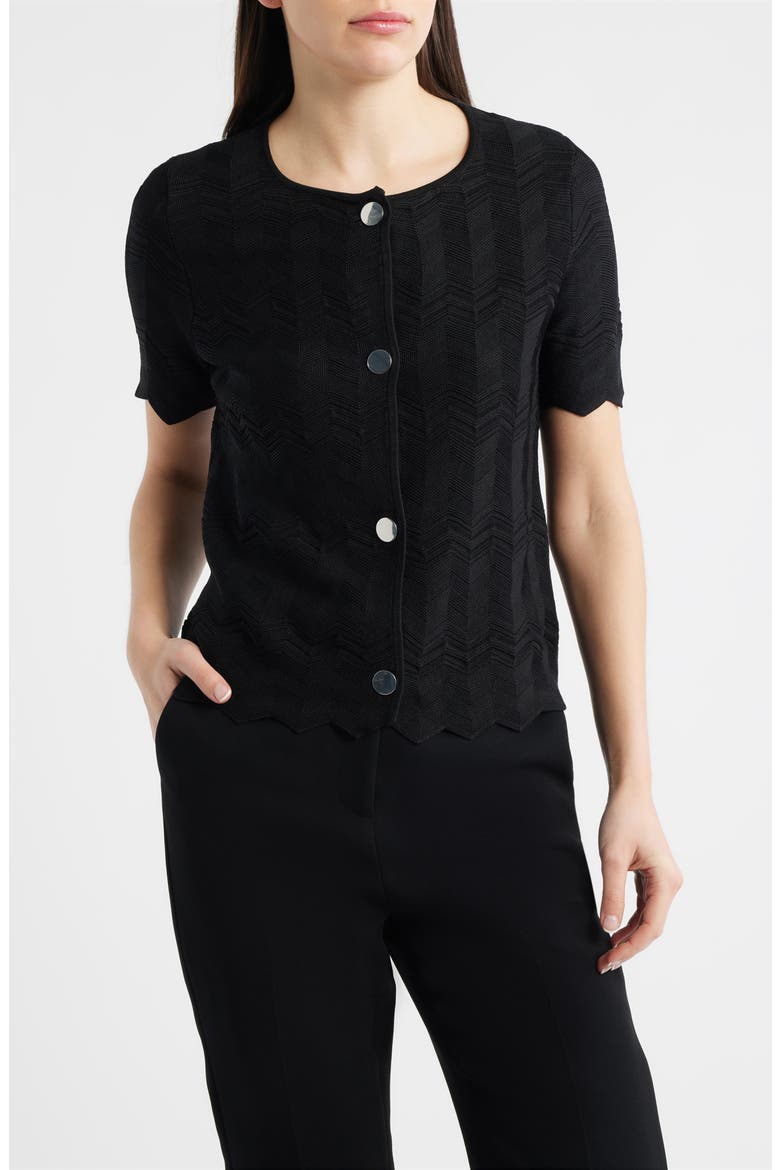 Zigzag Pointelle Cardigan, Main, color, ANNE BLACK