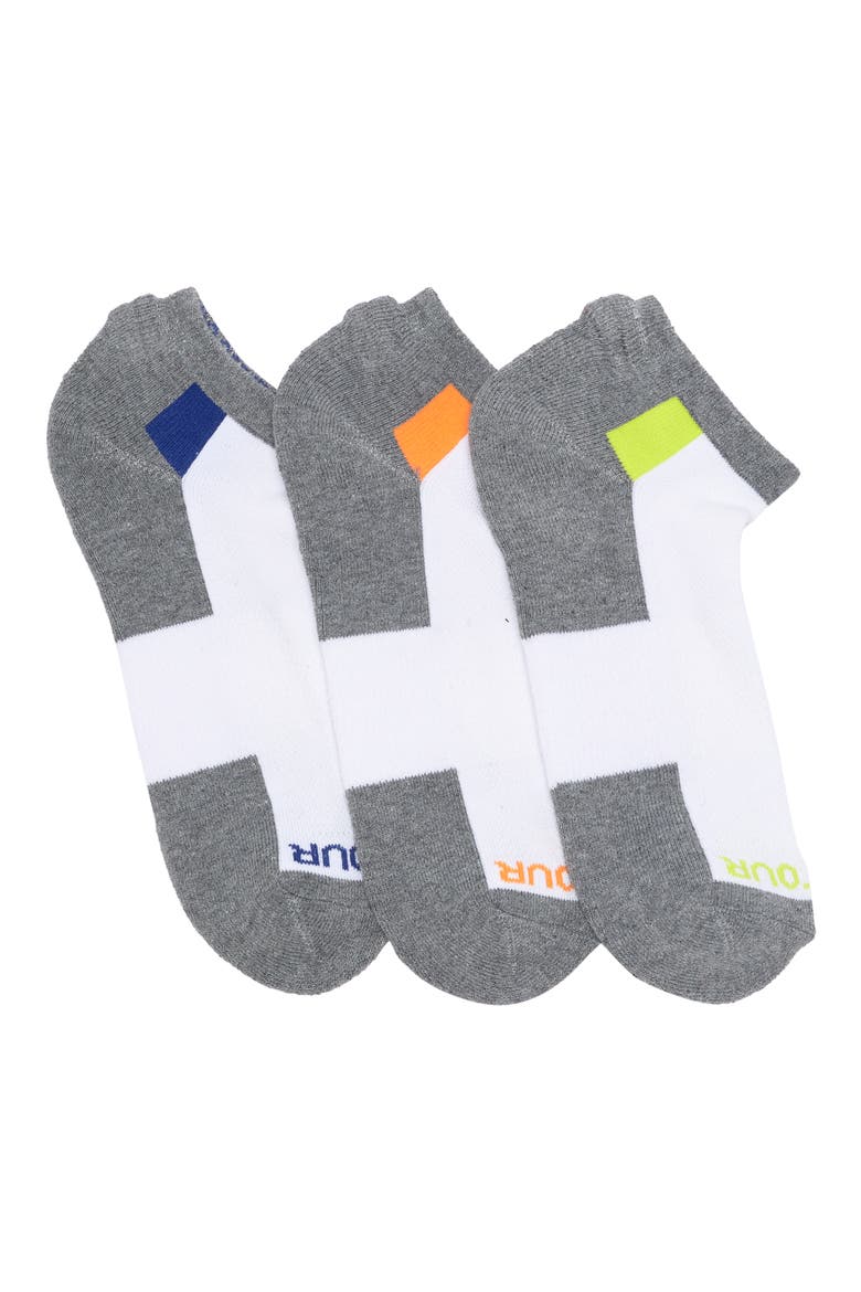 Pro Series Low Rider Ankle Socks - Pack of 3, Main, color, LIME GREEN/BLUE/ORANGE