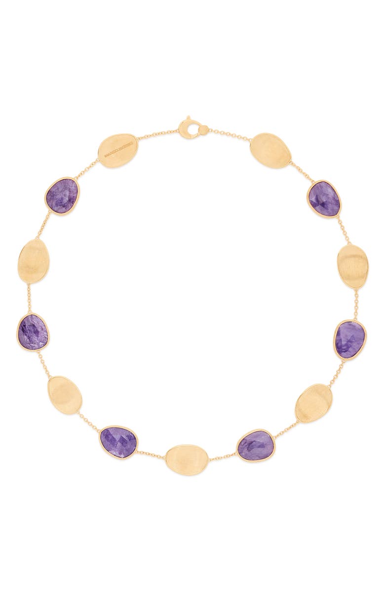 Marco Bicego Lunaria Charoite Station Necklace, Main, color, Gold