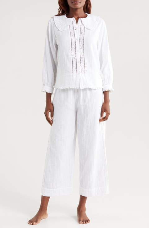 Peter Pan Collar Cotton Gauze Pajamas