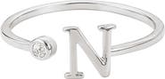 Adornia Cubic Zirconia Initial Adjustable Band Ring
