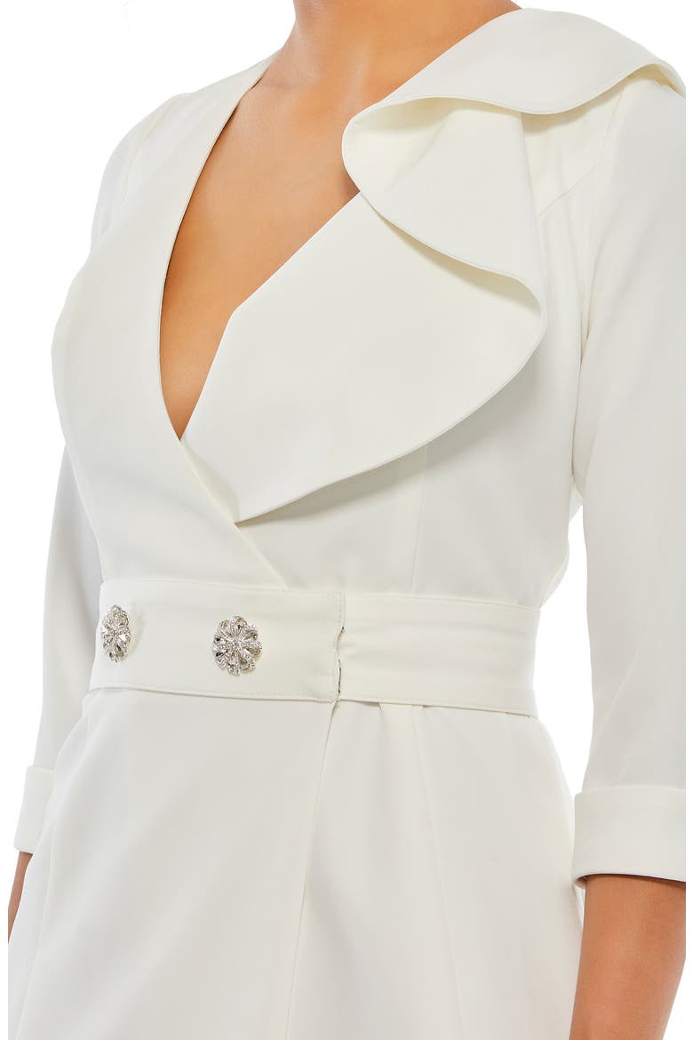 Ruffle Detail Cocktail Minidress, Alternate, color, WHITE