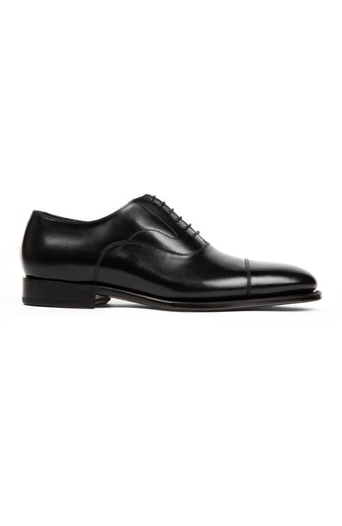 Anthony Veer Regent Cap-toe Oxford In Obsidian Black