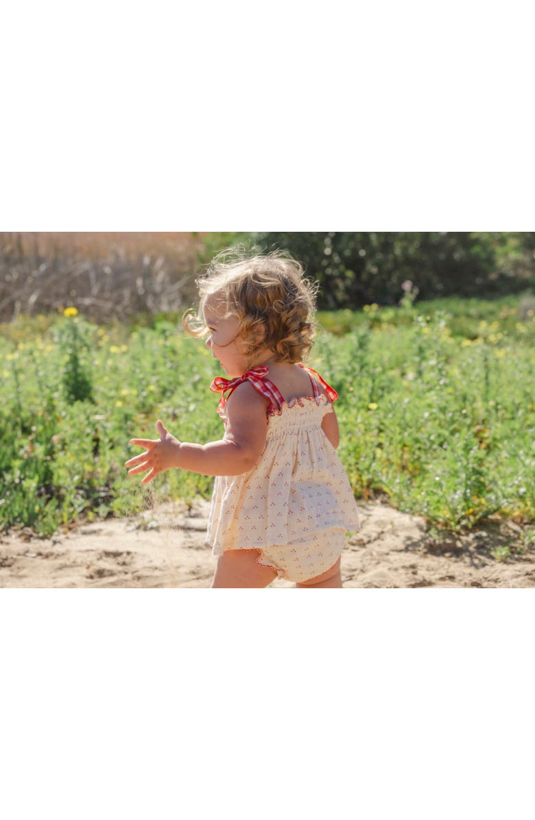 Wild Wawa Embroidered Smock Set, Alternate, color, Red Dot/Cherry
