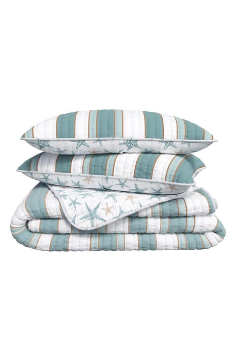 Coastal Stripe 3-Piece Quilt Set