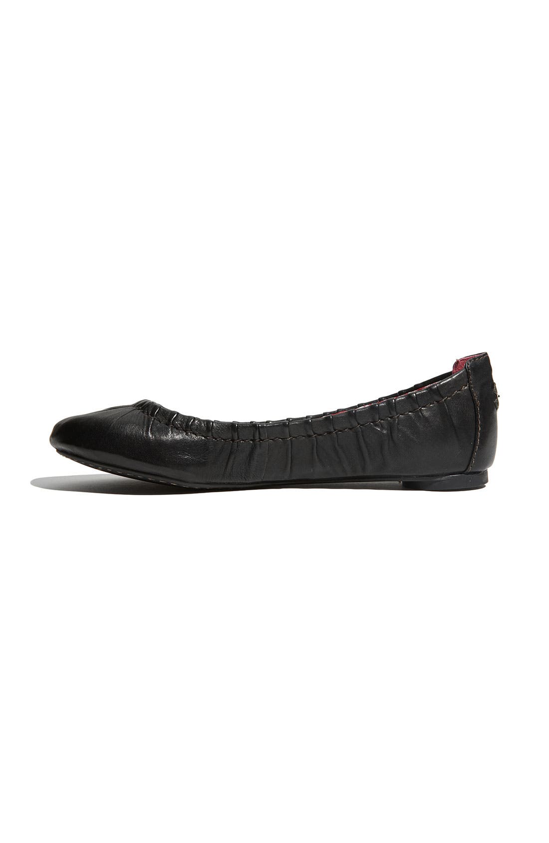 'Erla' Flat, Alternate, color, BLACK LEATHER