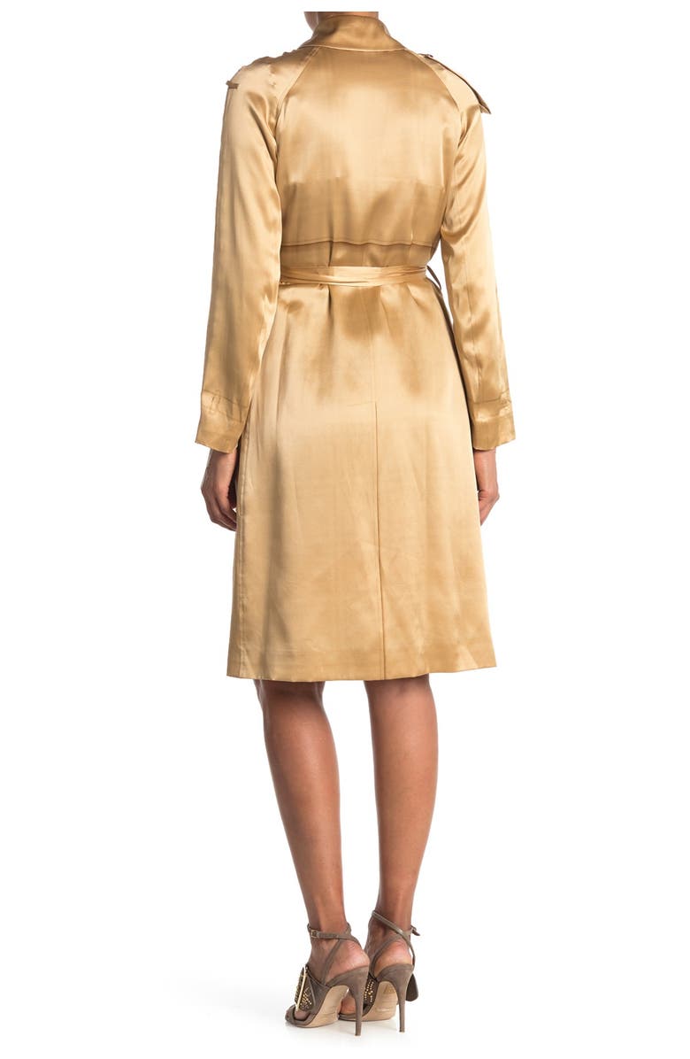 Burberry Silk Satin Trench Coat, Alternate, color, 