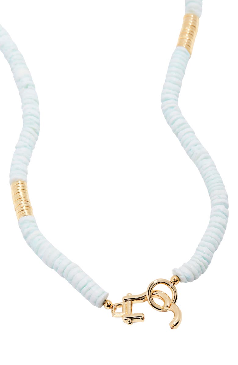 Brook and York Capri Beaded Shell Necklace, Alternate, color, Gold/ Turquoise