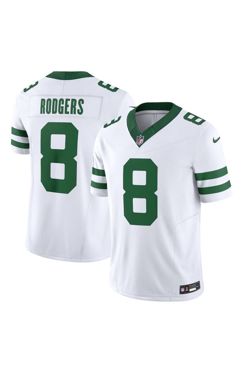 Nike Men's Nike Aaron Rodgers White New York Jets Vapor F.U.S.E. Limited Jersey, Main, color, 