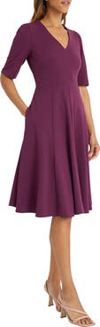 Donna Morgan V-Neck Fit & Flare Dress