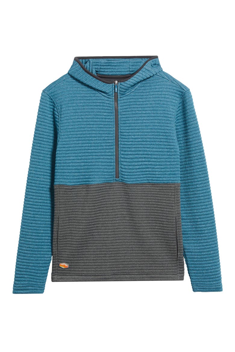 Werner Rib Colorblock Half Zip Hoodie, Alternate, color, MERCURY