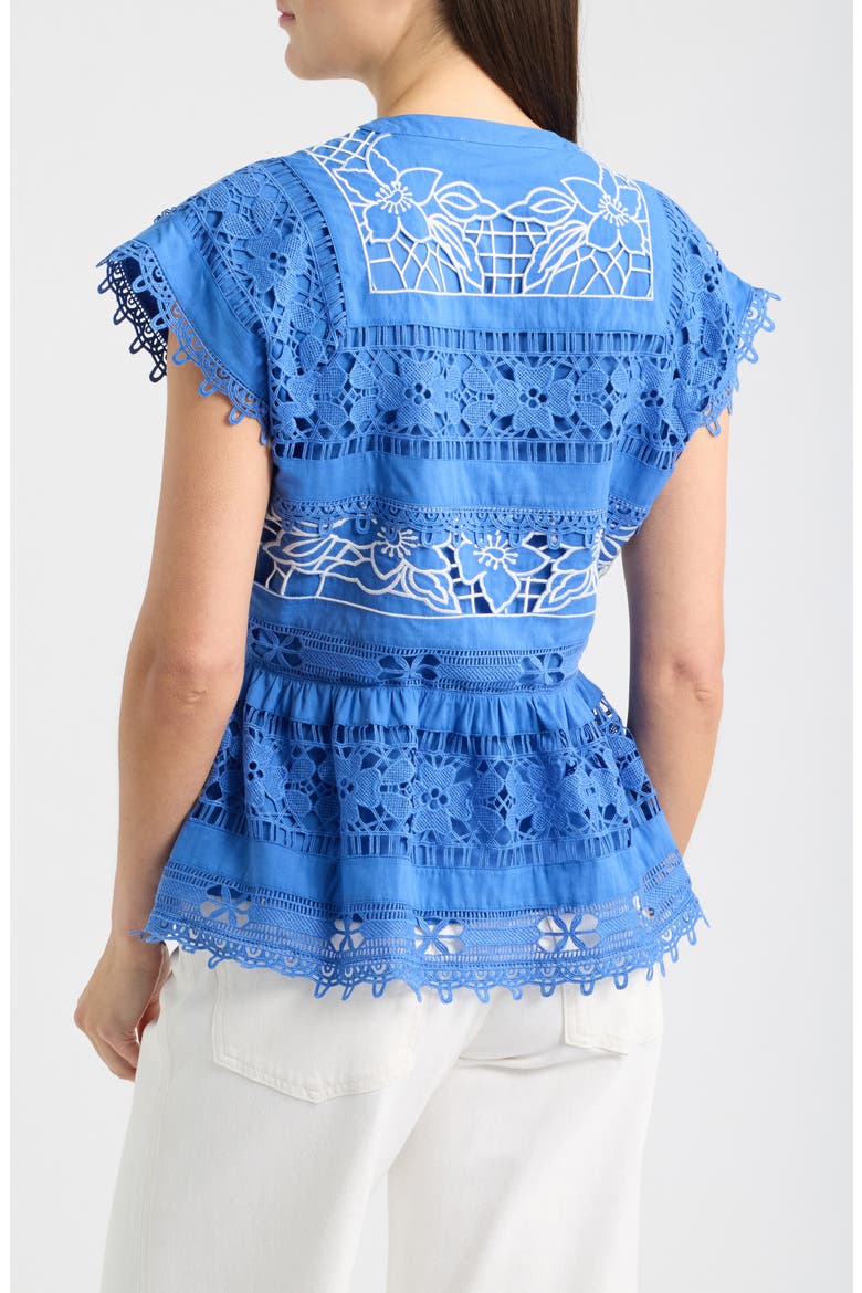 Ava Eyelet Top, Alternate, color, SEAPORT BLUE