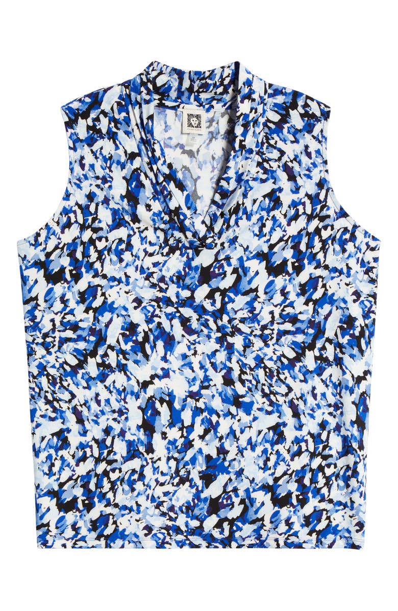 Anne Klein Abstract Print Triple Pleat Sleeveless Top, Alternate, color, 
