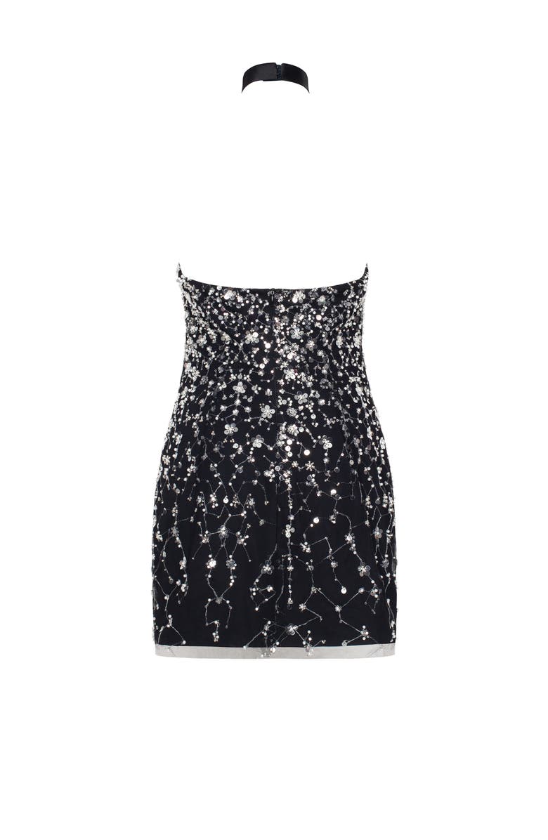 Milla Striking Halterneck Crystal-Embellished Mini Dress, Alternate, color, Black