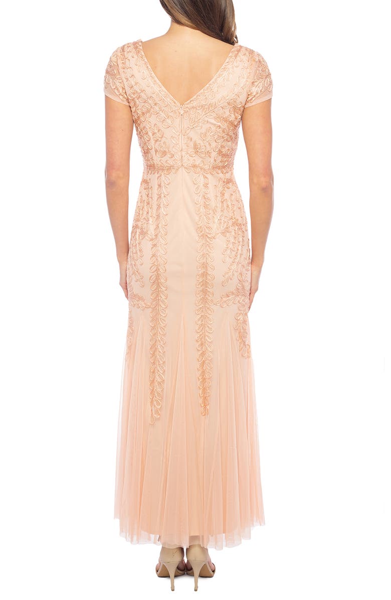 Marina Beaded Cap Sleeve Tulle Gown, Alternate, color,