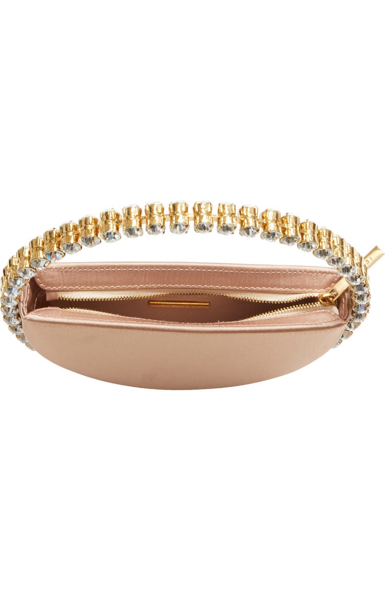 L’alingi Eternity Satin Crystal Top Handle Clutch, Alternate, color, Satin Beige