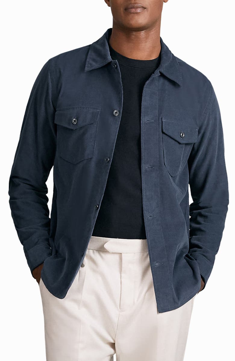 Reiss Corduroy Overshirt, Main, color, Airforce Blue