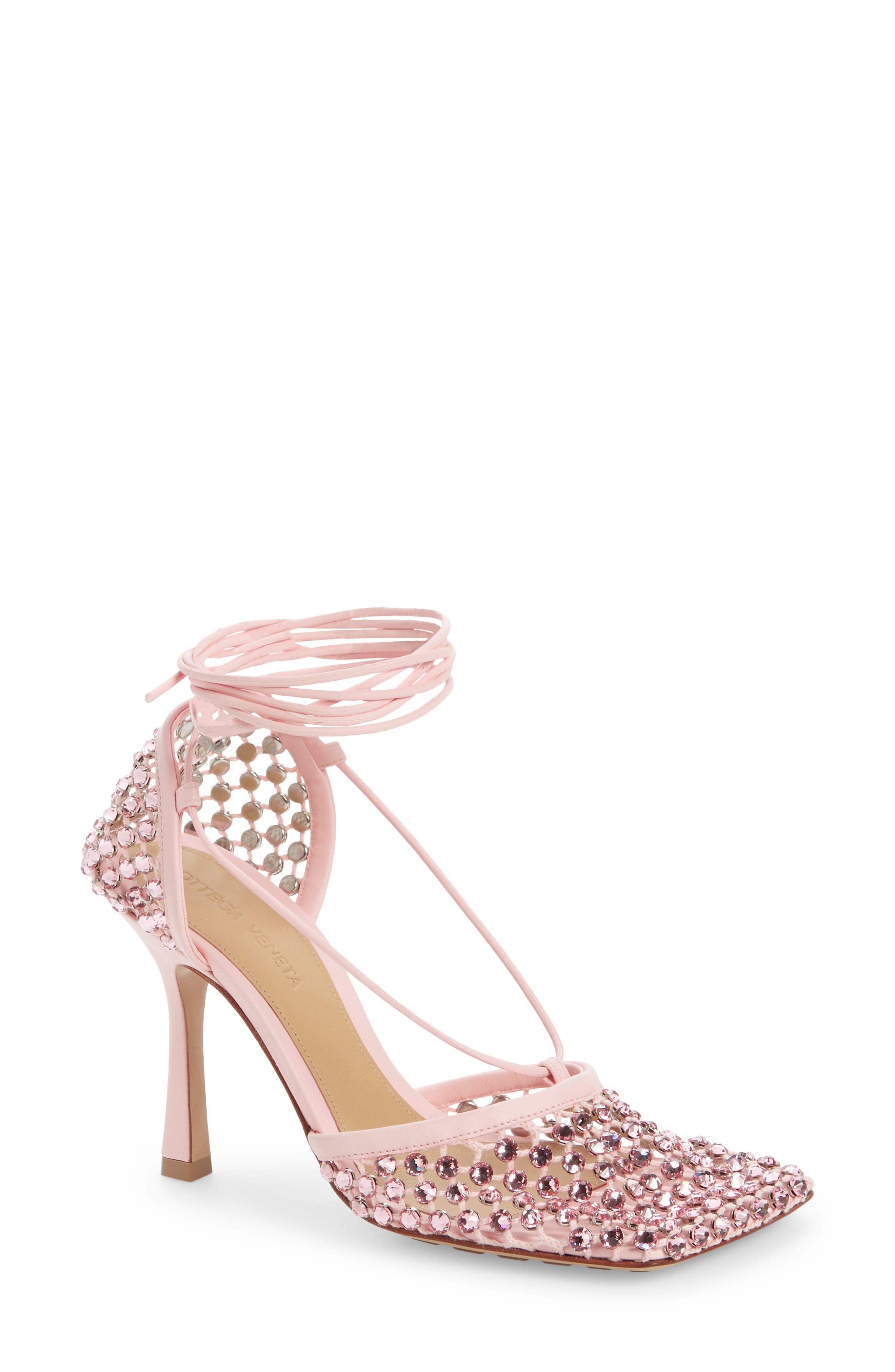 Sparkle Ankle Wrap Square Toe Pump, Main, color, CAMELLIA-CR