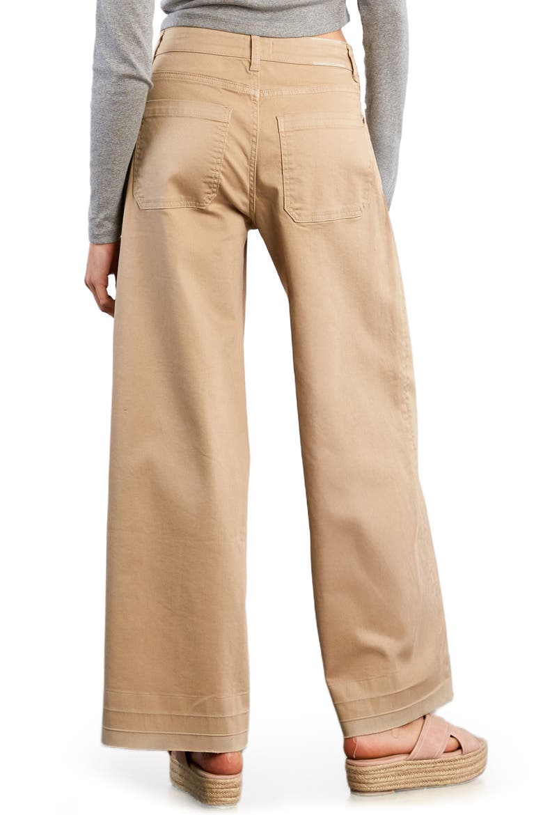 Lucy Patch Pocket Wide Leg Jeans, Alternate, color, BROWN RICE