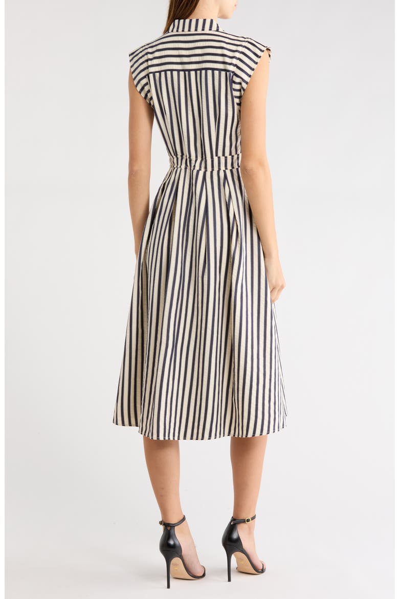 Stripe Sleeveless Tie Waist Shirtdress, Alternate, color, NAVY/ WHITE