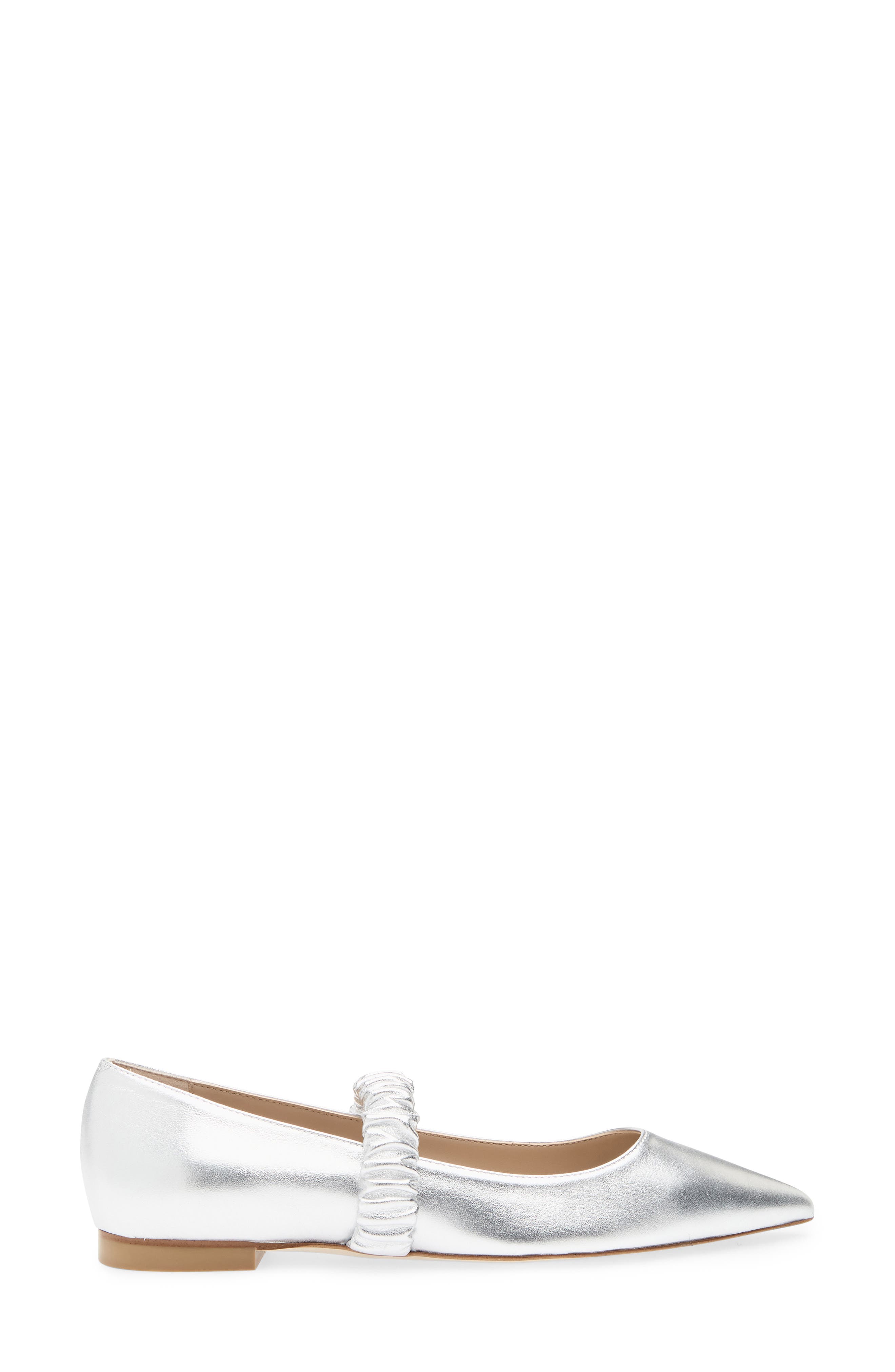 Stuart Weitzman Maxine Mary Jane Ballet Flat, Alternate, color, Silver