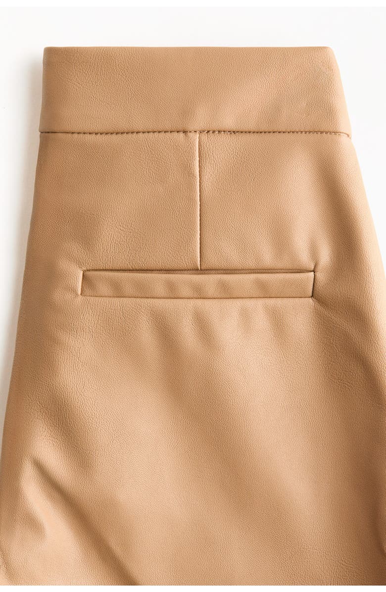 H&M Bootcut Coated Trousers, Alternate, color, Beige