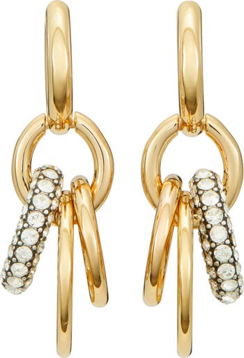 Tory Burch Miller Pavé Interlocking Hoop Earrings | Nordstrom