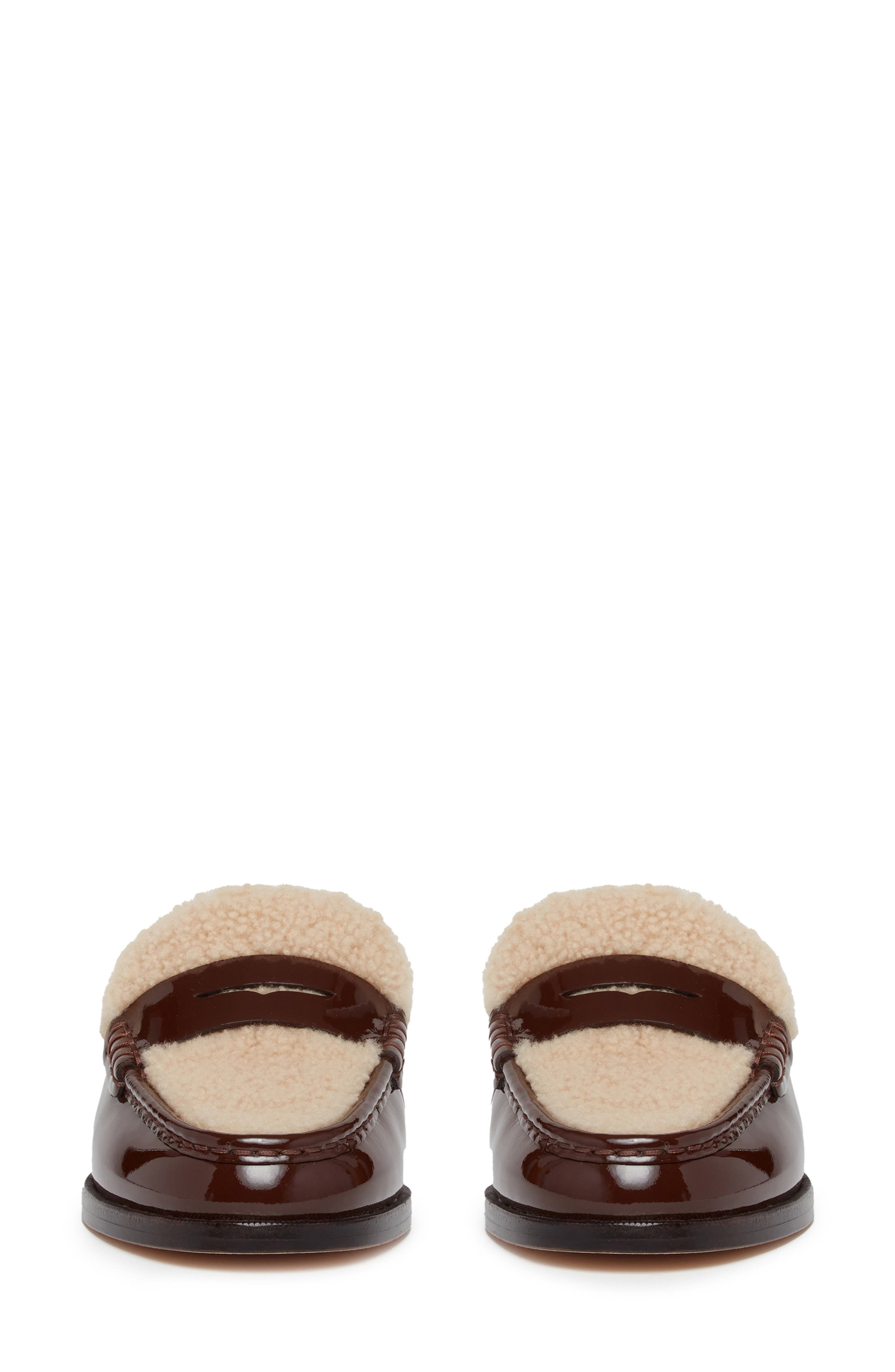 Emmett Genuine Shearling Lined Loafer Mule, Alternate, color, CHOCOLATE