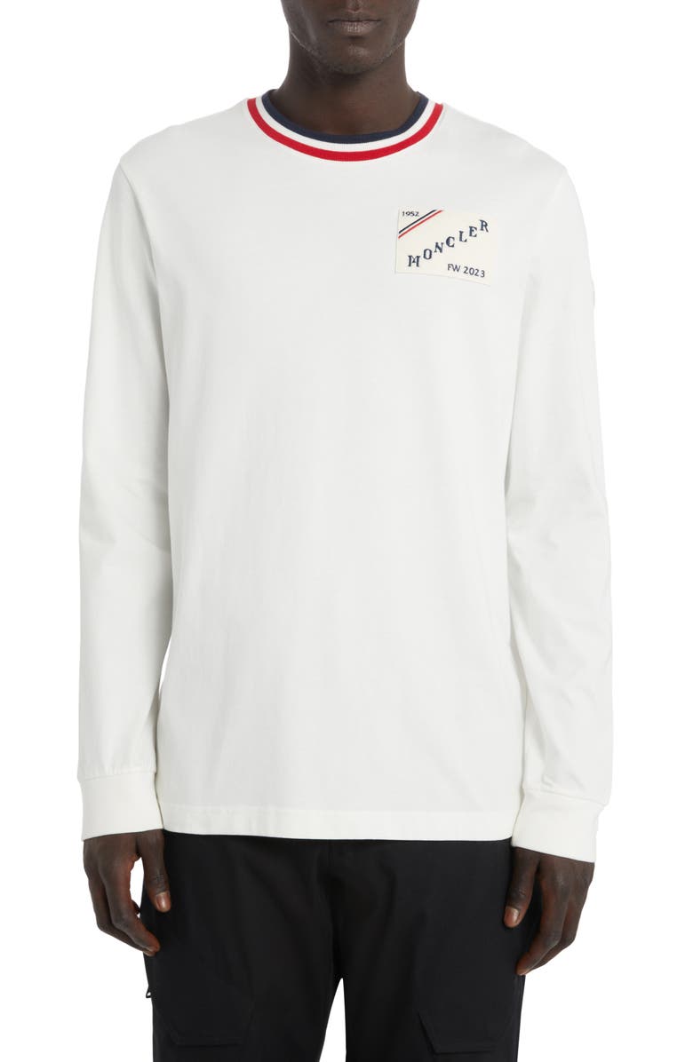 Moncler Embroidered Logo Patch Long Sleeve T-Shirt, Main, color,