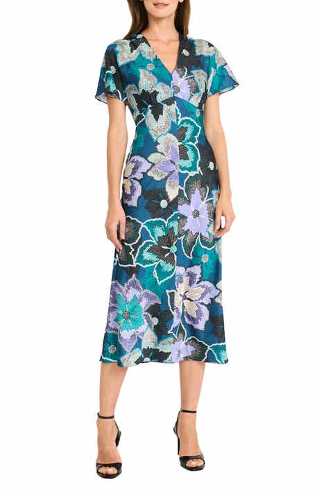 Maggy London Flutter Sleeve Midi Dress