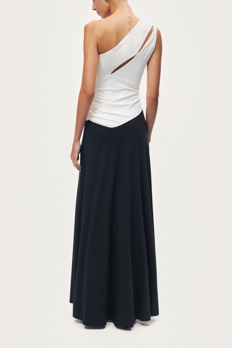 One-Shoulder Contrast Maxi Dress, Alternate, color, Multi-Colored