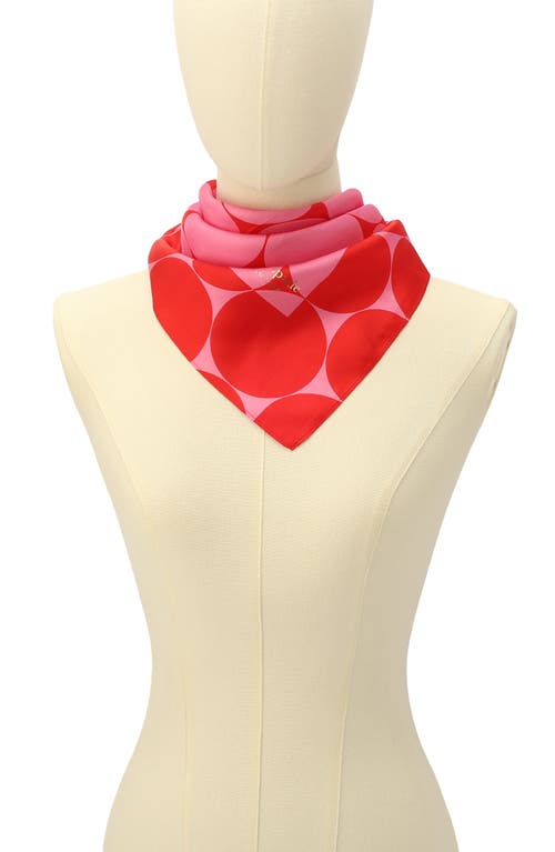 Kate Spade New York Seasonless Dot Silk Bandana In Classic Red Surf Pink