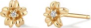 MADE BY MARY Cubic Zirconia Birthstone Flower Stud Earrings