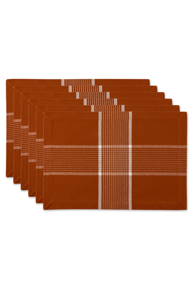 Fiesta Check Placemat Set/6, Main, color, Rust