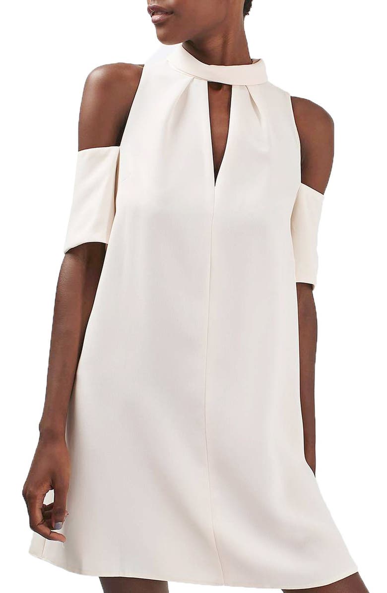 Topshop Cold Shoulder Keyhole Dress, Main, color, 