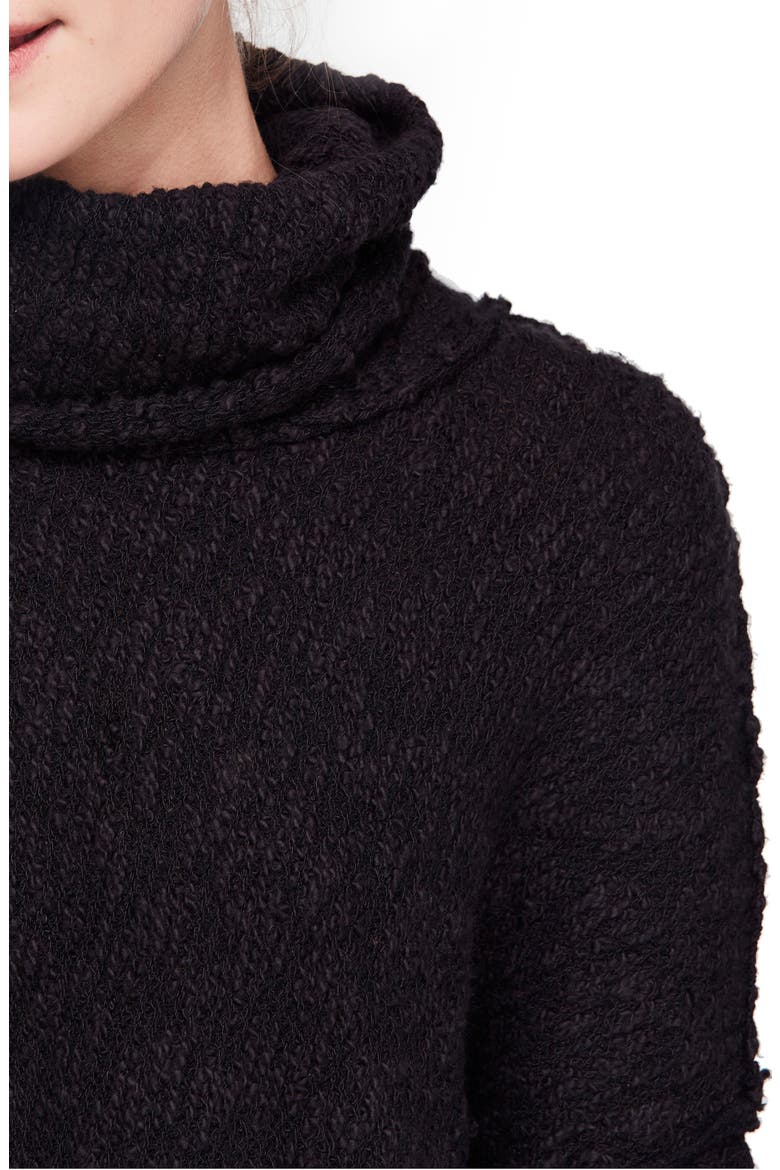 Big Easy Cowl Neck Crop Sweater, Alternate, color, BLACK