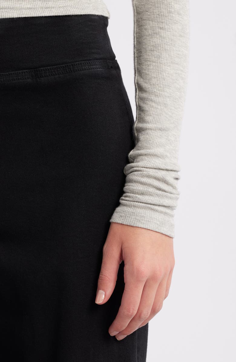 FRAME Jet Set Slim Palazzo Pull-On Jeans, Alternate, color, Sheen Noir