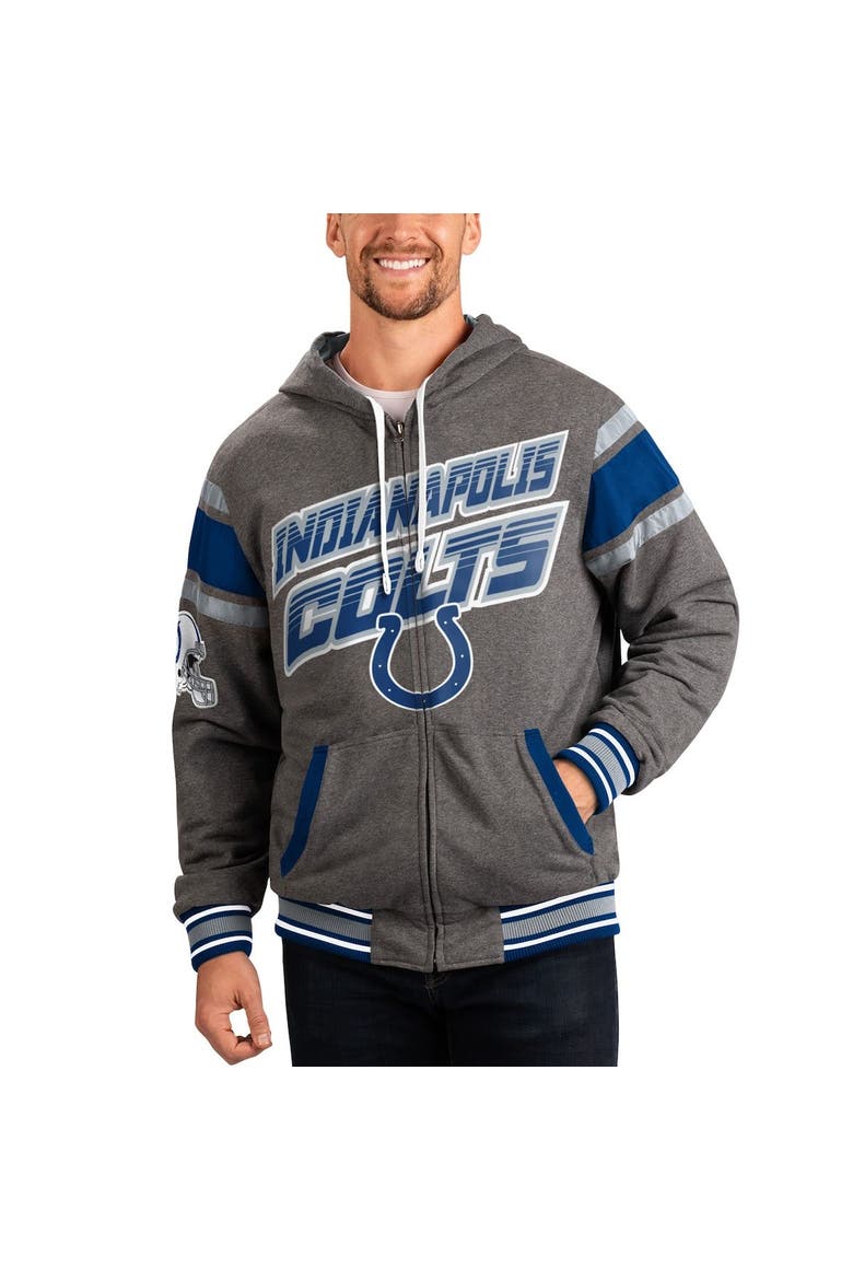 Men's G-III Sports by Carl Banks Royal/Gray Indianapolis Colts Extreme Full Back Reversible Hoodie Full-Zip Jacket, Main, color, Royal