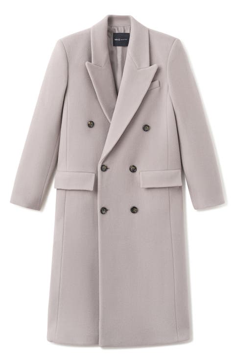 Double Breasted Virgin Wool Blend Coat