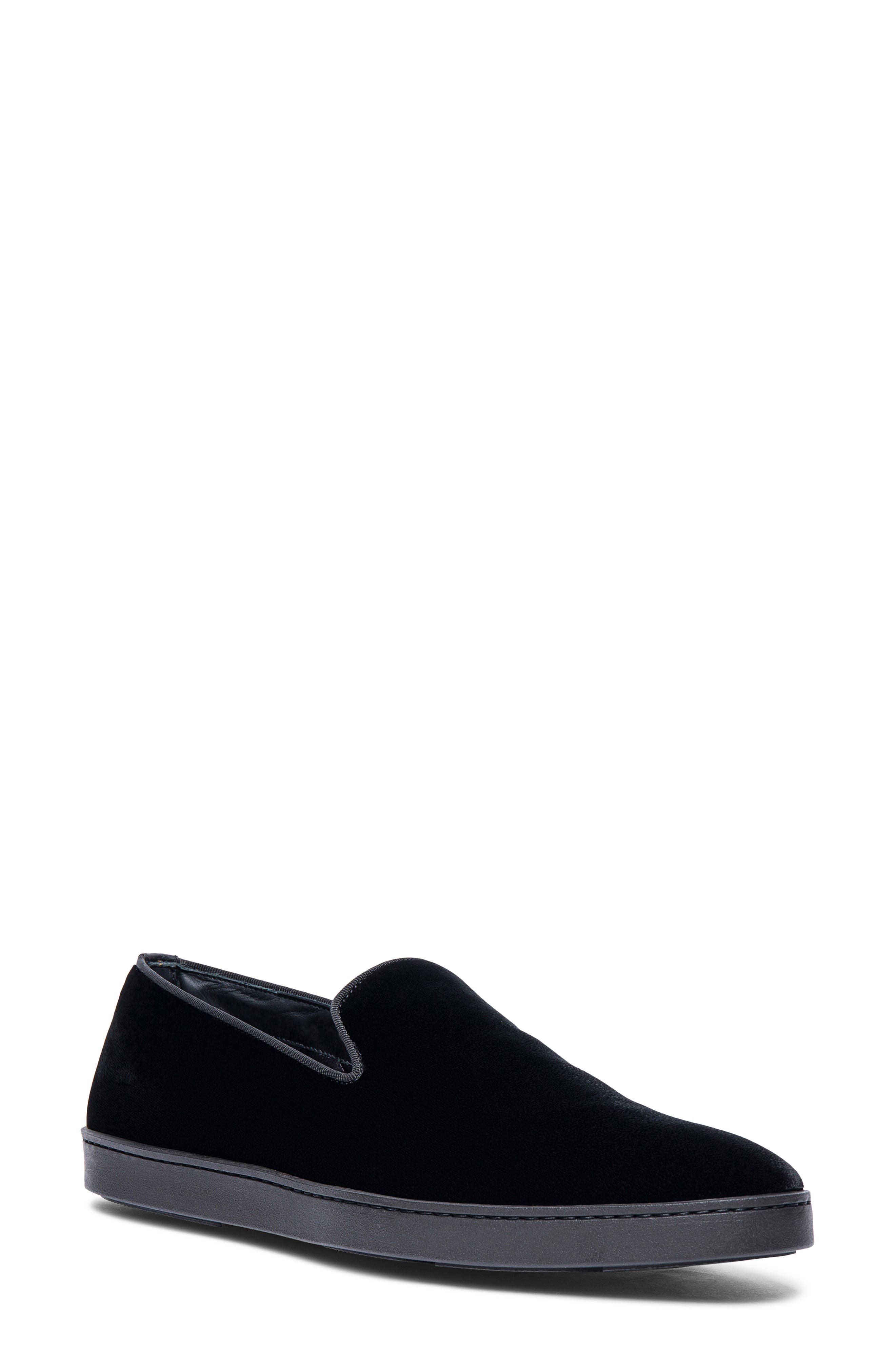 Santoni Muad Sport Loafer, Main, color, Black Velvet