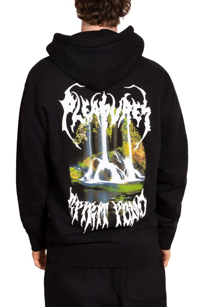 Pond Graphic Zip Hoodie, Alternate, color, BLACK