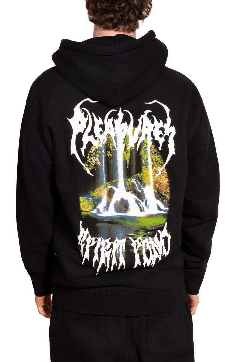 PLEASURES Pond Graphic Zip Hoodie, Alternate, color, Black
