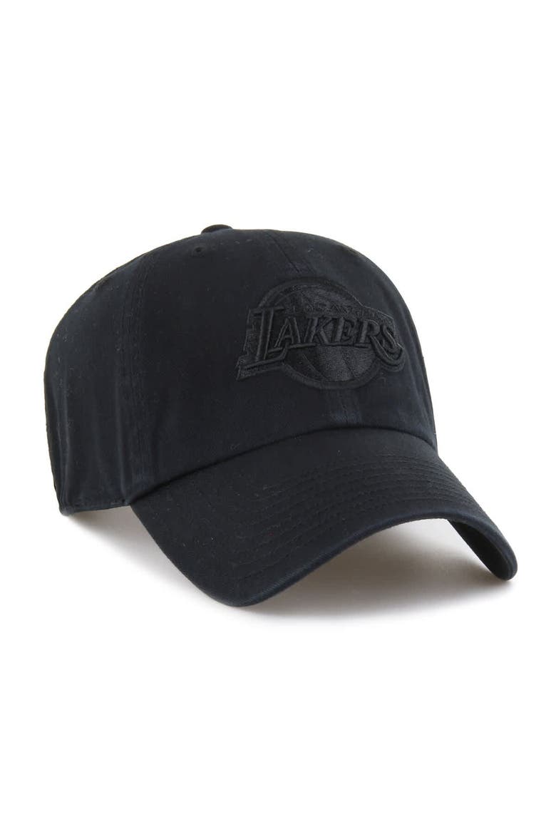 Men's '47  Los Angeles Lakers Black on Black Clean Up Adjustable Hat, Alternate, color, Black