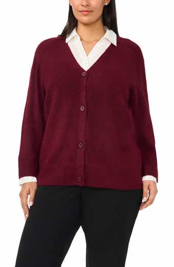 Mixed Media Twofer V-Neck Cardigan
