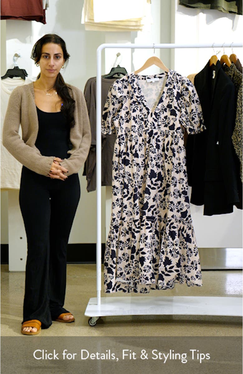 Floral Print Tiered Midi Dress, sales video thumbnail