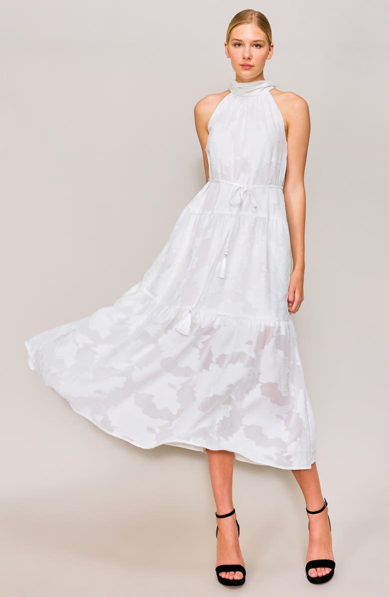 MELLODAY Jacquard Midi Sundress, Alternate, color, Ivory