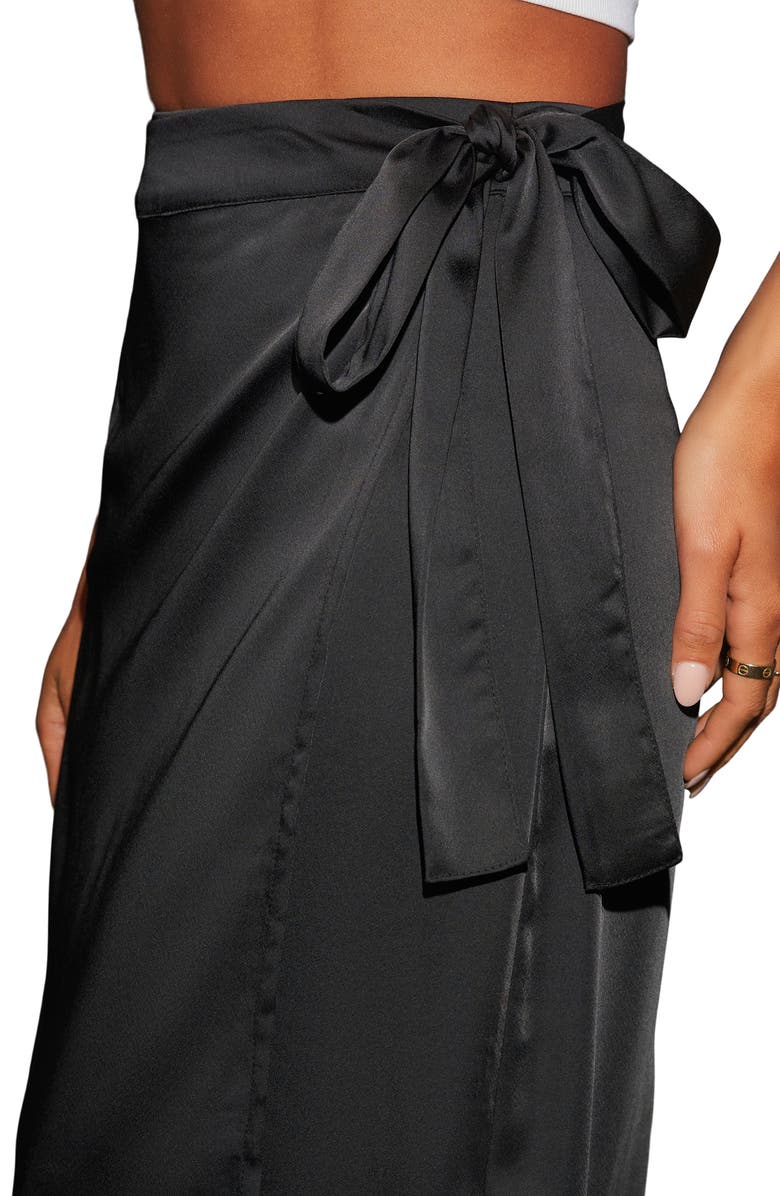 VICI Collection Braelyn Satin Maxi Wrap Skirt, Alternate, color,